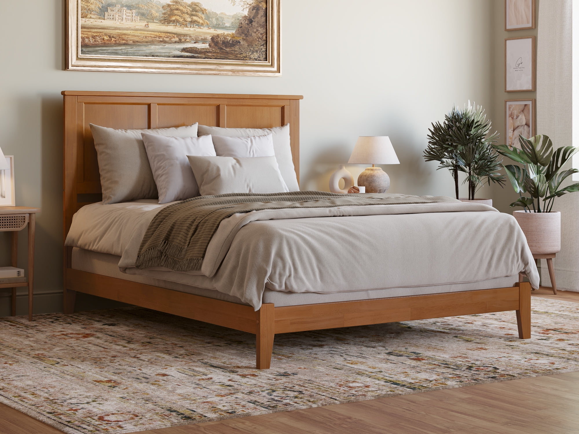 Madison Light Toffee Queen Solid Wood Bed Frame