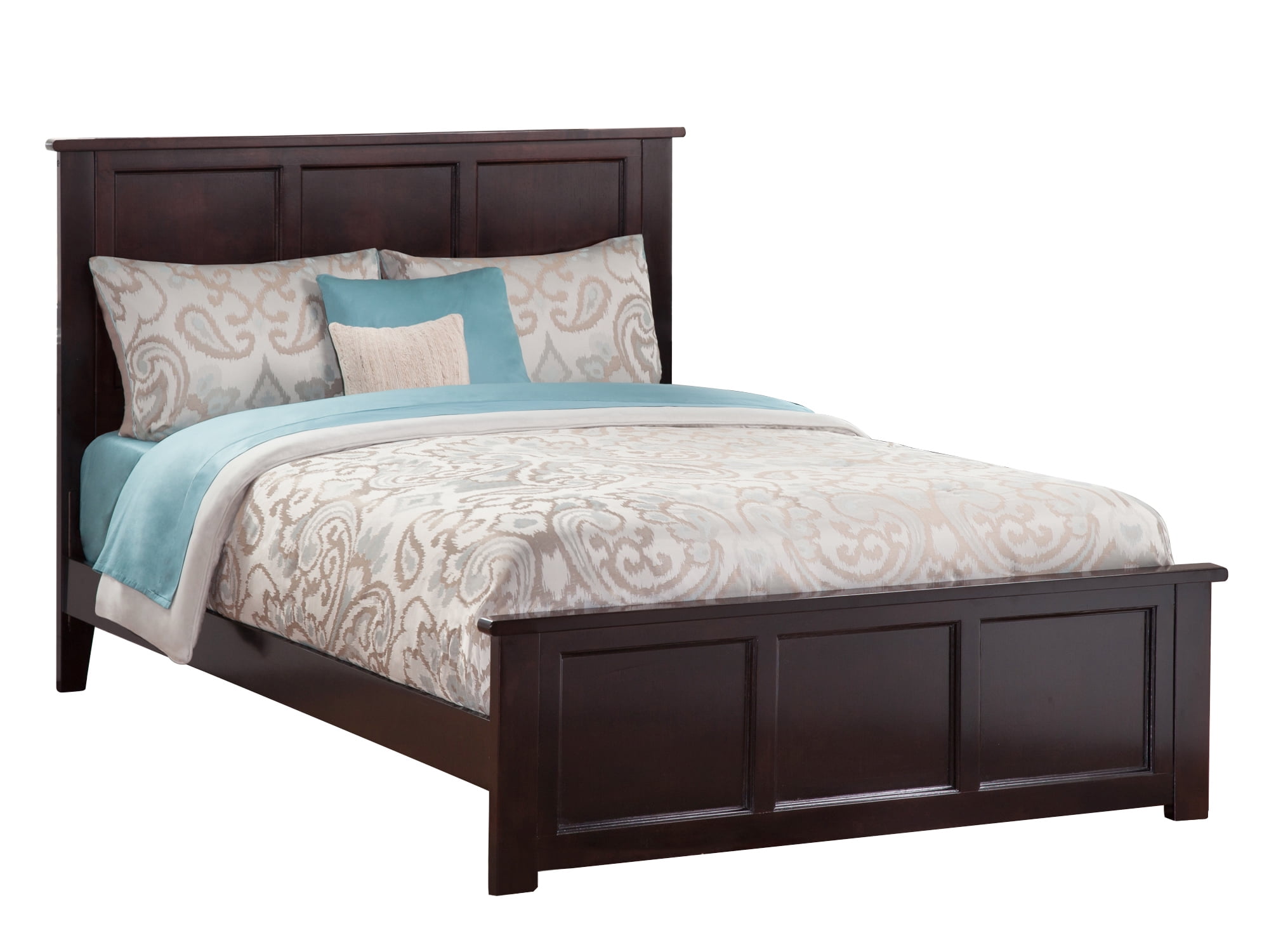 Madison Espresso Queen Wood Platform Bed with Headboard