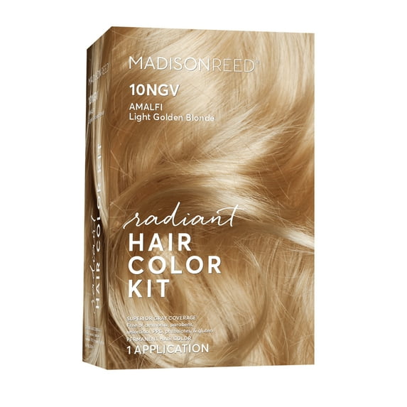 Madison Reed Radiant Permanent Hair Color Kit, Amalfi, (10NGV), Light Golden Blonde, 8-Piece Kit
