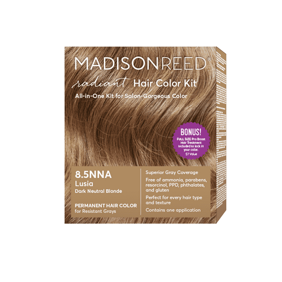Madison Reed Radiant Permanent Hair Color Kit with Bonus Pro Boost, Lusia (8.5NNA), Dark Neutral Blonde