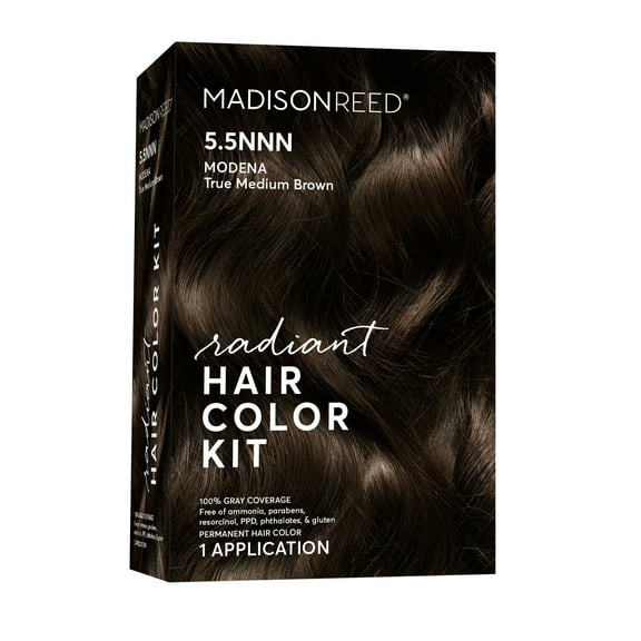 Madison Reed Radiant Permanent Hair Color Kit, Modena (5.5NNN), True Medium Brown, 8-Piece Kit