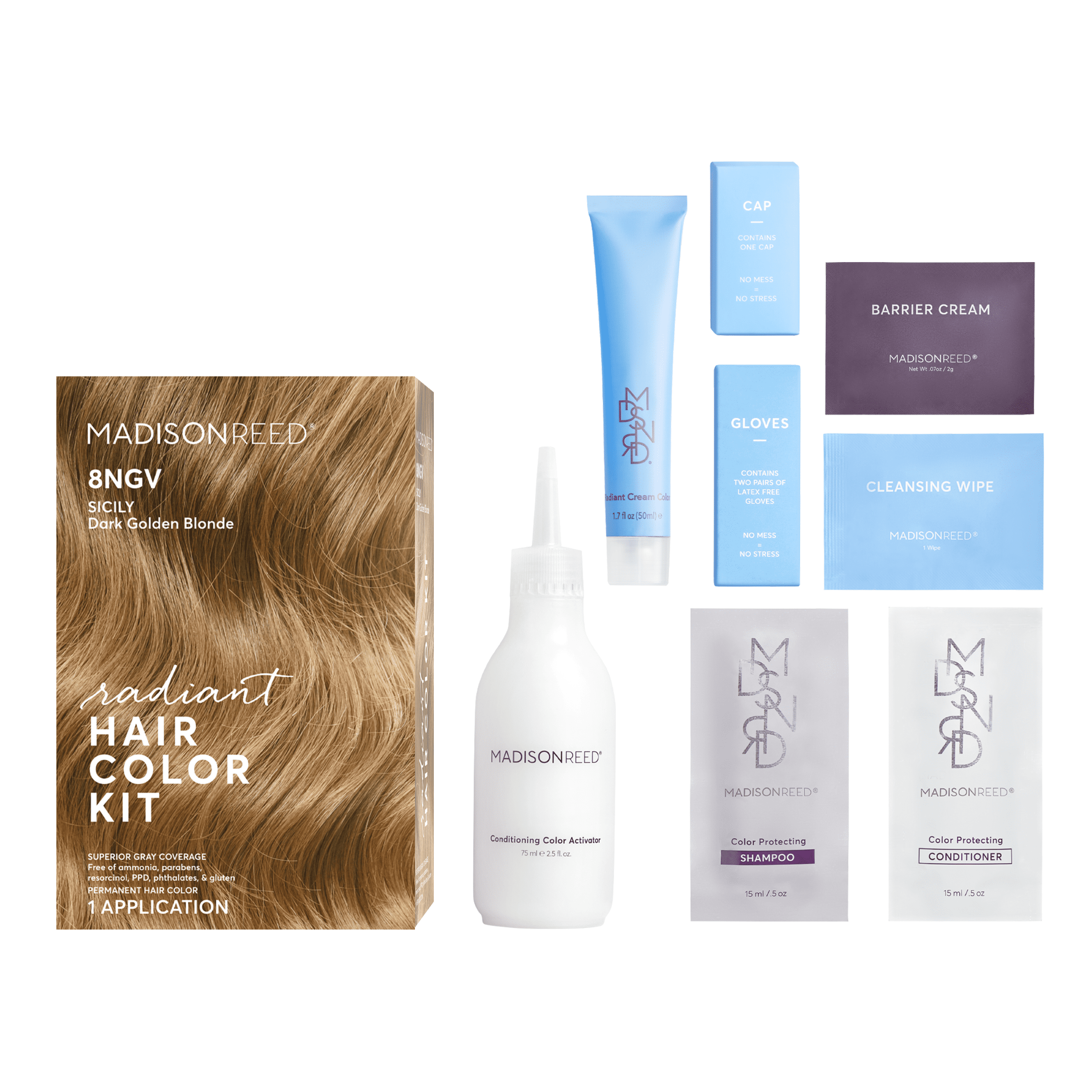 Madison Reed Radiant Permanent Hair Color Kit, Sicily (8NGV), Dark