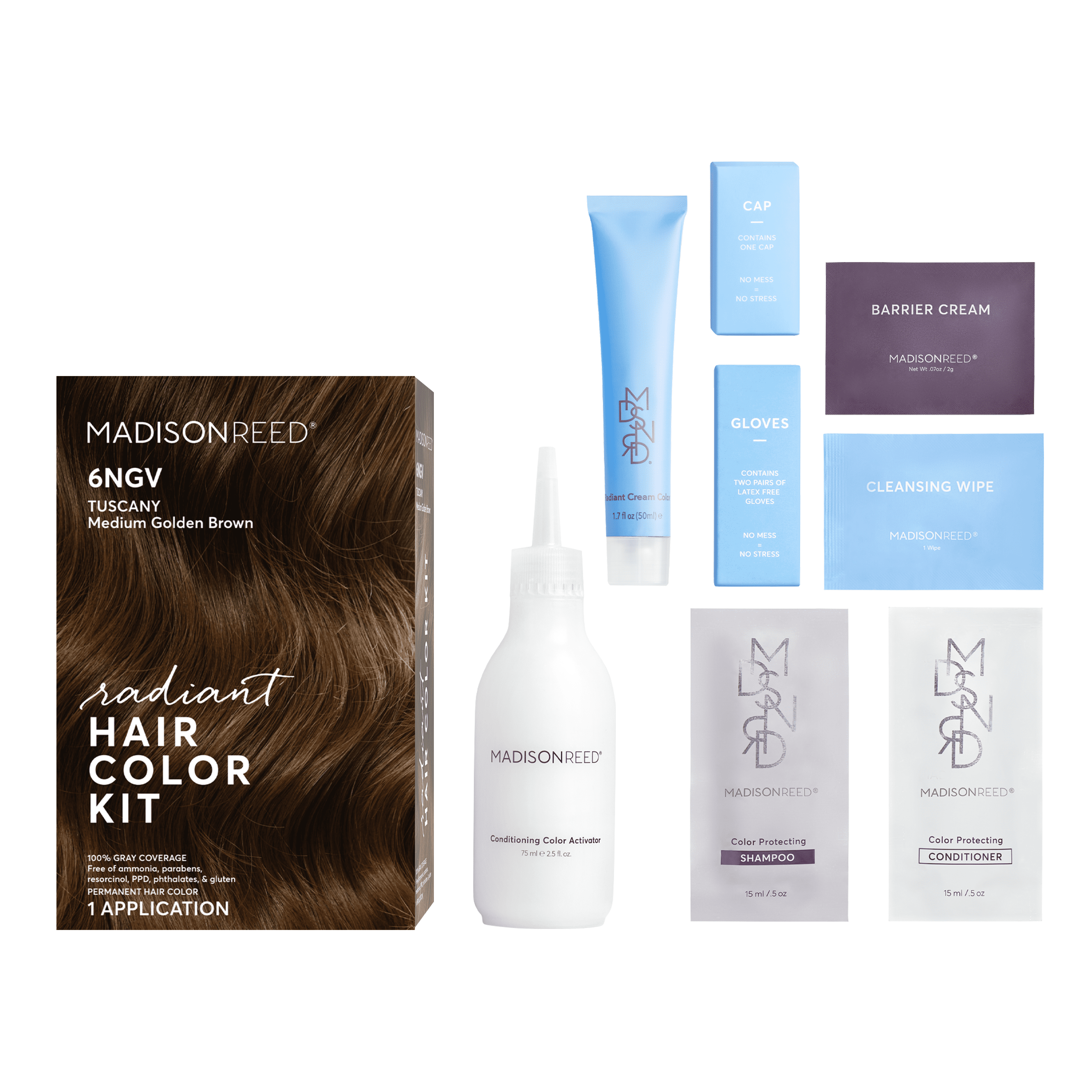 Madison Reed Radiant Permanent Hair Color Kit, Tuscany (6NGV), Medium