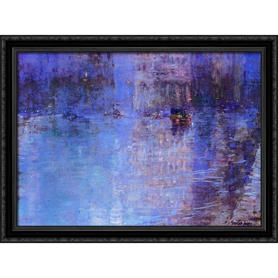 Madison Square 38x28 Large Black Ornate Wood Framed Canvas Art by George Luks