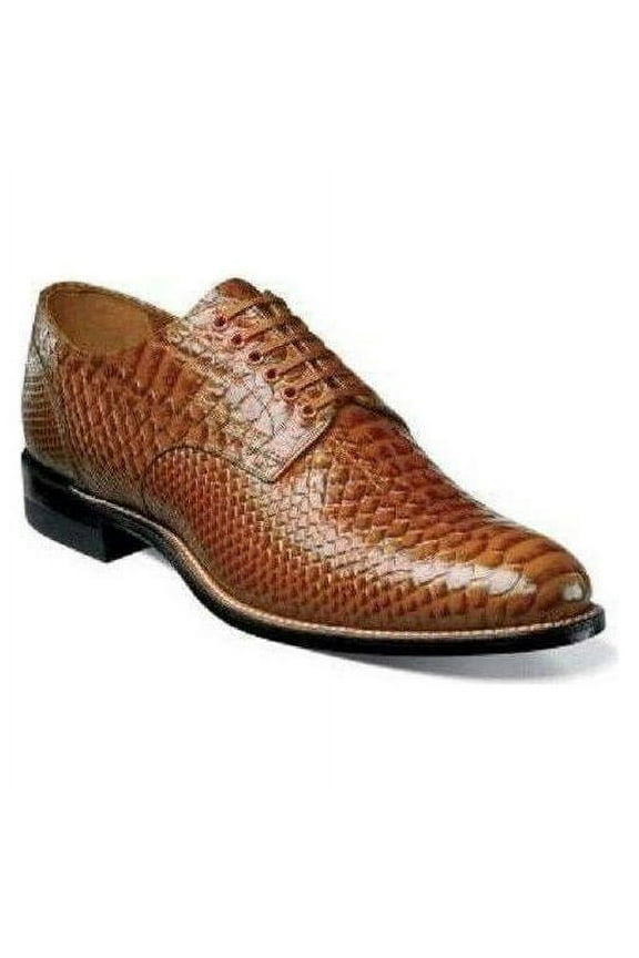 Madison Stacy Adams Anaconda Print Leather Shoes Tan 00055-240