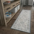 thumbnail image 1 of Madison Traditional 2' x 10' Gray and Cream Polypropylene Indoor Area Rug, 1 of 9