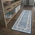 thumbnail image 1 of Madison Traditional 2' x 10' Navy and Cream Polypropylene Indoor Area Rug, 1 of 7