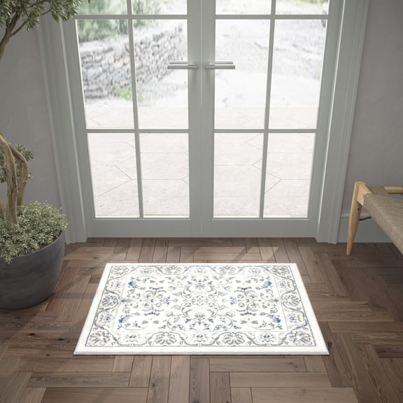 Madison Traditional 2' x 3' Cream Polypropylene Indoor Area Rug