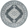 thumbnail image 1 of Madison Traditional 5' Round Dark Gray and Cream Polypropylene Indoor Area Rug, 1 of 8