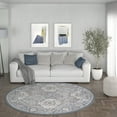 thumbnail image 1 of Madison Traditional 5' Round Gray and Cream Polypropylene Indoor Area Rug, 1 of 8