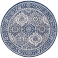 thumbnail image 1 of Madison Traditional 5' Round Navy and Cream Polypropylene Indoor Area Rug, 1 of 6