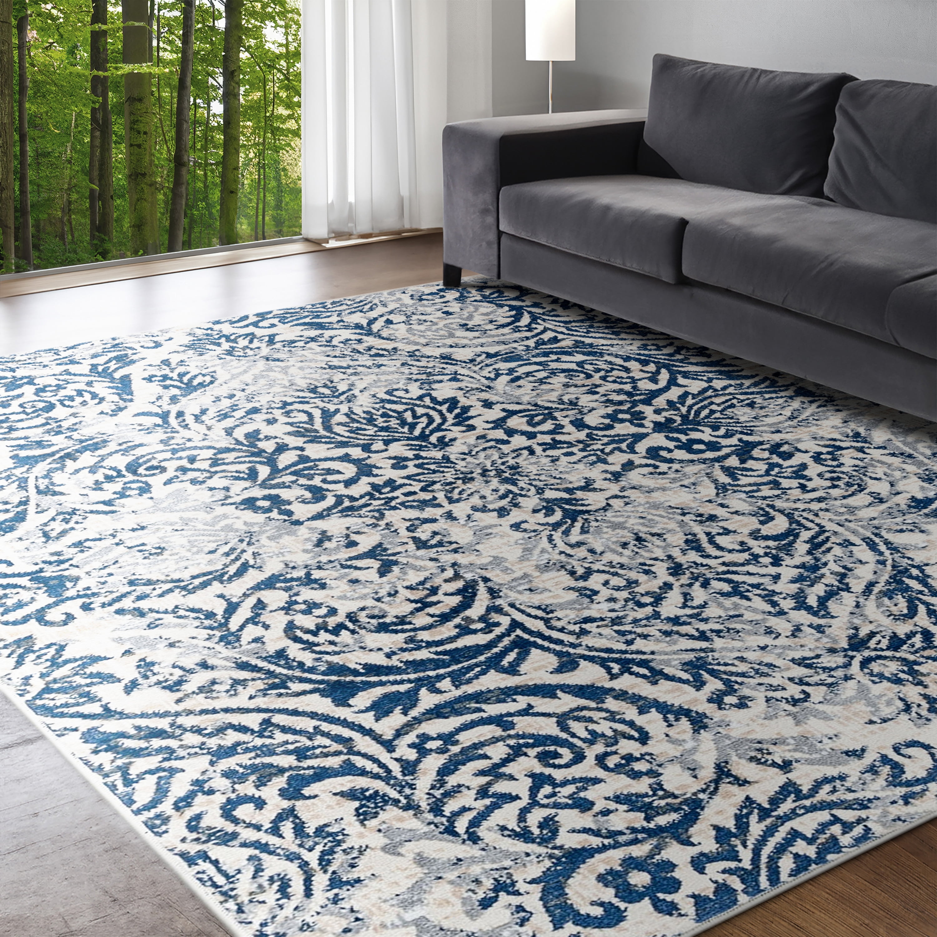 Madison Traditional 5' x 7' Cream Polypropylene Indoor Area Rug