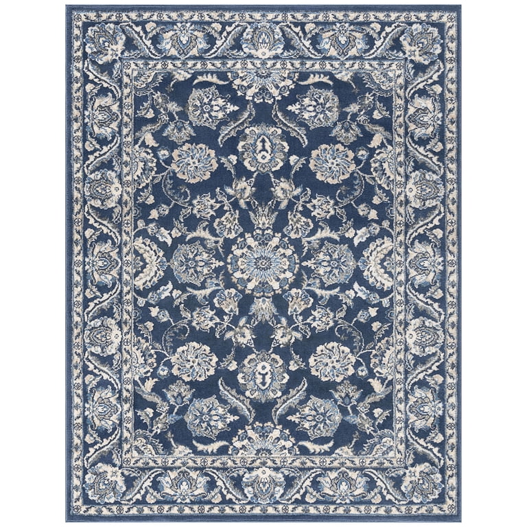 Madison Traditional 5' x 7' Dark Blue Polypropylene Indoor Area