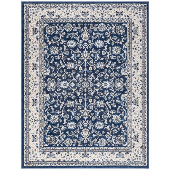 Madison Traditional 5' x 7' Dark Blue Polypropylene Indoor Area Rug