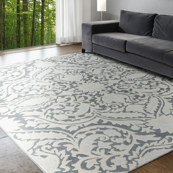Madison Traditional 5' x 7' Gray Polypropylene Indoor Area Rug