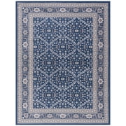 Madison Traditional 5' x 7' Navy and Cream Polypropylene Indoor Area Rug