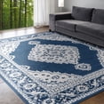 thumbnail image 1 of Madison Traditional 5' x 7' Navy and Cream Polypropylene Indoor Area Rug, 1 of 9
