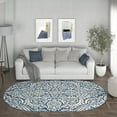 thumbnail image 1 of Madison Traditional 5' x 7' Oval Dark Blue Polypropylene Indoor Area Rug, 1 of 7