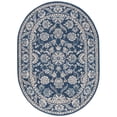 thumbnail image 1 of Madison Traditional 5' x 7' Oval Dark Blue Polypropylene Indoor Area Rug, 1 of 6