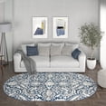 thumbnail image 1 of Madison Traditional 5' x 7' Oval Dark Blue Polypropylene Indoor Area Rug, 1 of 7