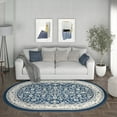 thumbnail image 1 of Madison Traditional 5' x 7' Oval Dark Blue Polypropylene Indoor Area Rug, 1 of 6