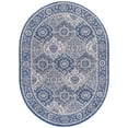 thumbnail image 1 of Madison Traditional 5' x 7' Oval Navy and Cream Polypropylene Indoor Area Rug, 1 of 6