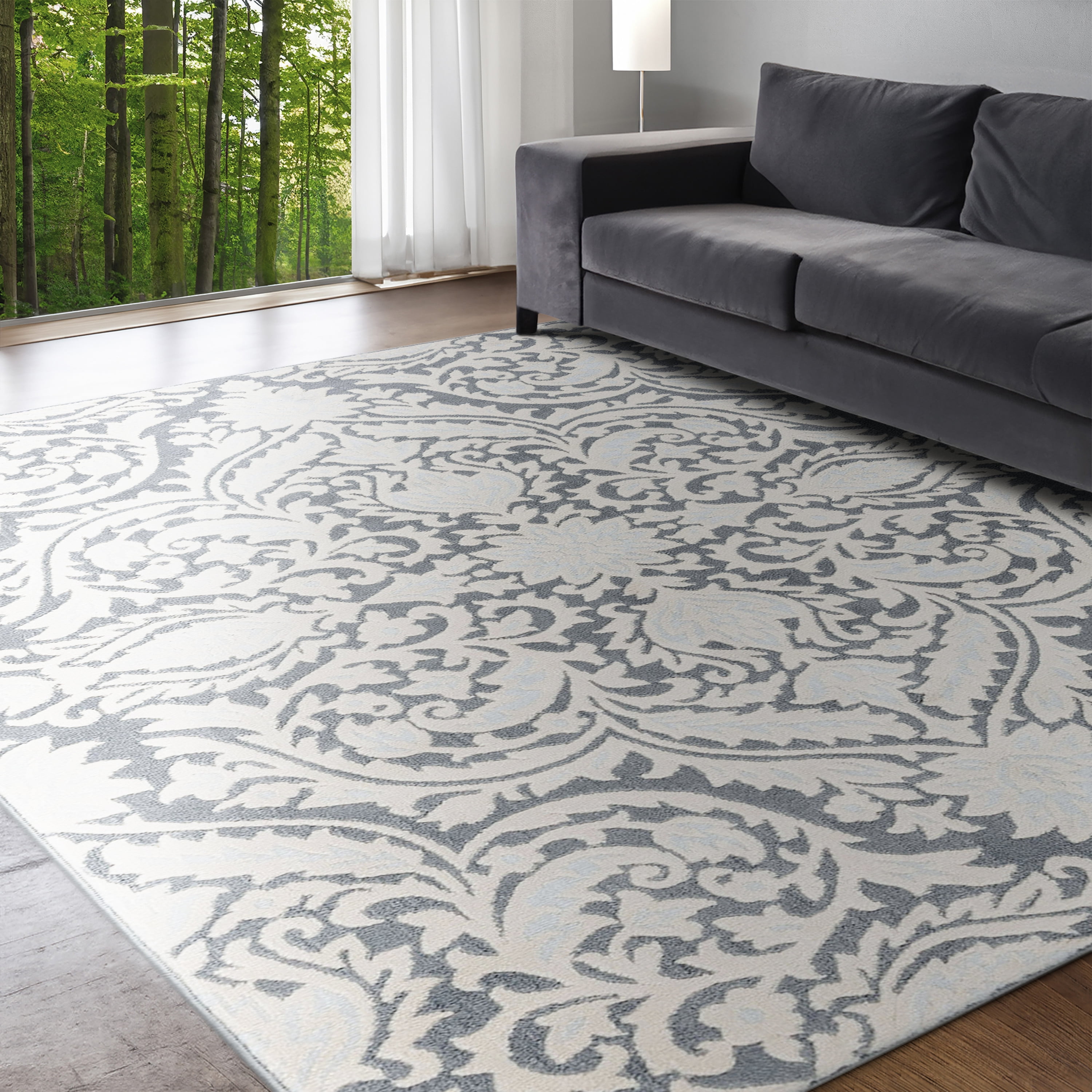 8x10 Traditional Gray Large Area Rugs for Living Room | Bedroom Rug | Dining Room Rug | Indoor Entry or Entryway Rug | Kitchen Rug | Alfombras para Salas 7'10'' x 10'3''