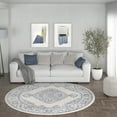 thumbnail image 1 of Madison Traditional 8' Round Cream and Gray Polypropylene Indoor Area Rug, 1 of 7