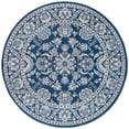 thumbnail image 1 of Madison Traditional 8' Round Dark Blue Polypropylene Indoor Area Rug, 1 of 6