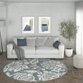 thumbnail image 1 of Madison Traditional 8' Round Dark Gray Polypropylene Indoor Area Rug, 1 of 7