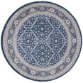 thumbnail image 1 of Madison Traditional 8' Round Navy and Cream Polypropylene Indoor Area Rug, 1 of 6