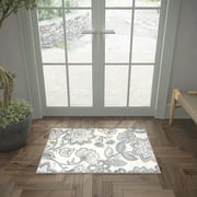 Madison Transitional 2' x 3' Cream and Gray Polypropylene Indoor Area Rug