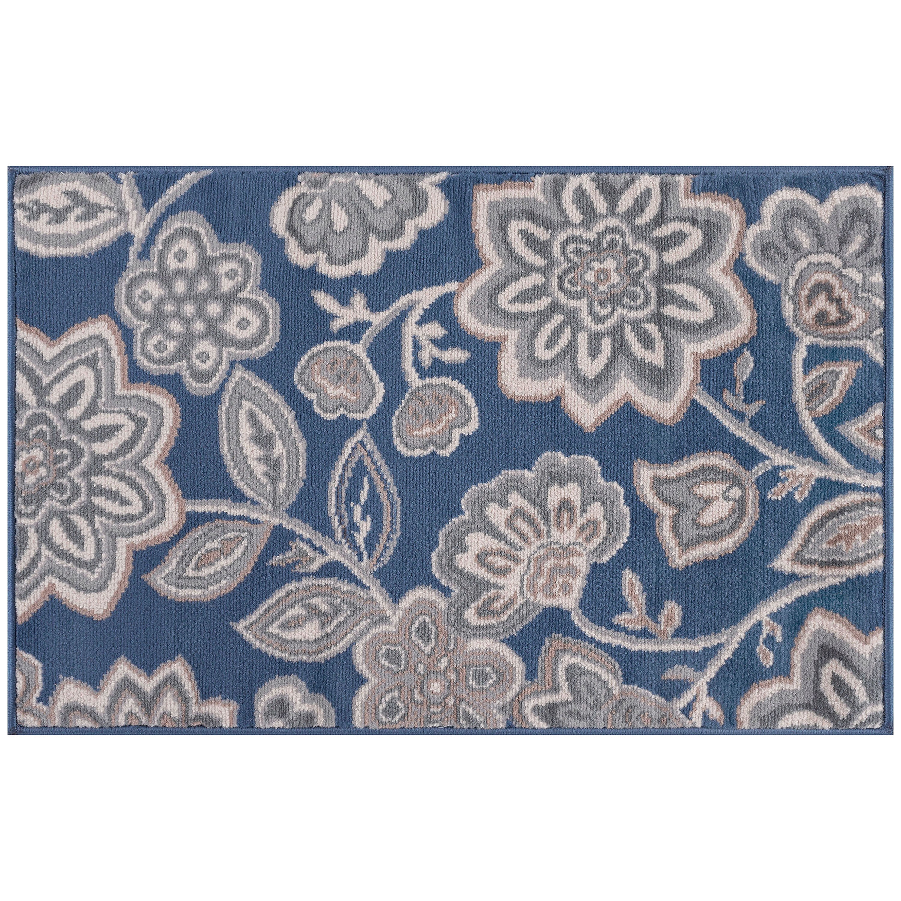 Madison Transitional 2' x 3' Navy and Cream Polypropylene Indoor Area Rug