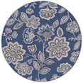 thumbnail image 1 of Madison Transitional 5' Round Navy and Cream Polypropylene Indoor Area Rug, 1 of 6