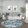 thumbnail image 1 of Madison Transitional 5' Round Navy and Cream Polypropylene Indoor Area Rug, 1 of 8