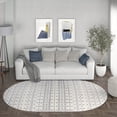 thumbnail image 1 of Madison Transitional 5' x 7' Oval Cream and Navy Polypropylene Indoor Area Rug, 1 of 8