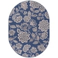 thumbnail image 1 of Madison Transitional 5' x 7' Oval Navy and Cream Polypropylene Indoor Area Rug, 1 of 6