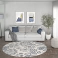thumbnail image 1 of Madison Transitional 8' Round Cream and Gray Polypropylene Indoor Area Rug, 1 of 8