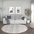 thumbnail image 1 of Madison Transitional 8' Round Cream and Navy Polypropylene Indoor Area Rug, 1 of 8