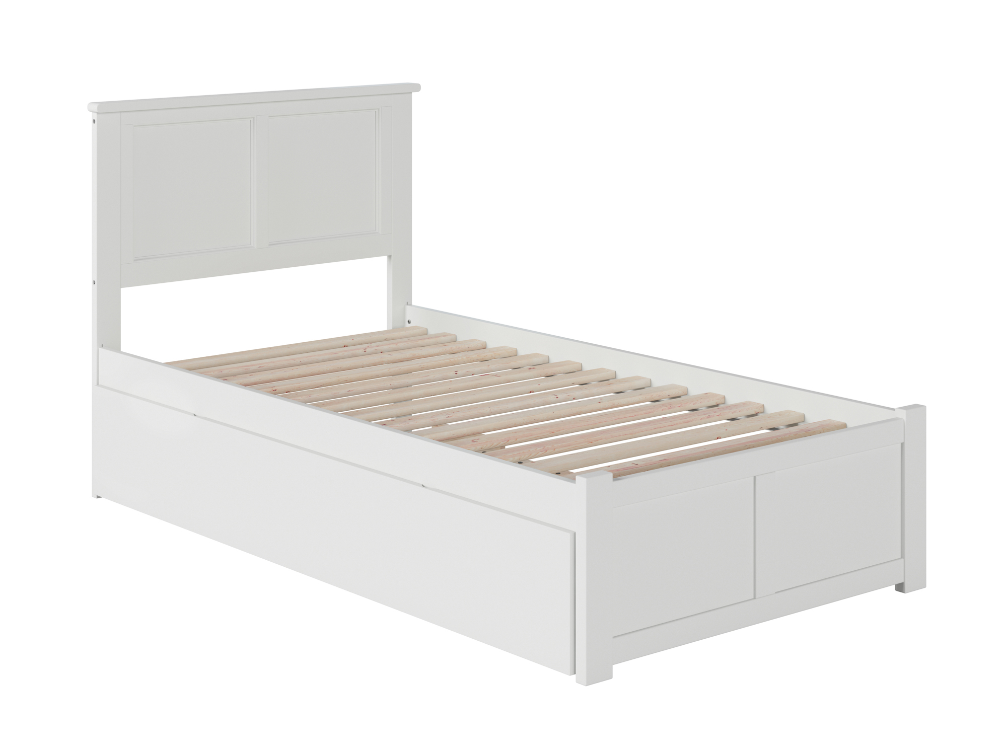 Madison Twin Extra Long Bed with Footboard and Twin Extra Long Trundle in White - image 1 of 7