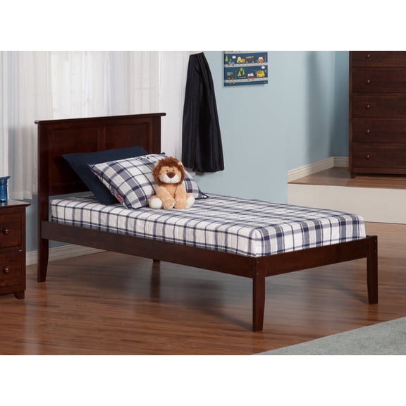 Madison Twin Platform Bed with Open Foot Board in Walnut