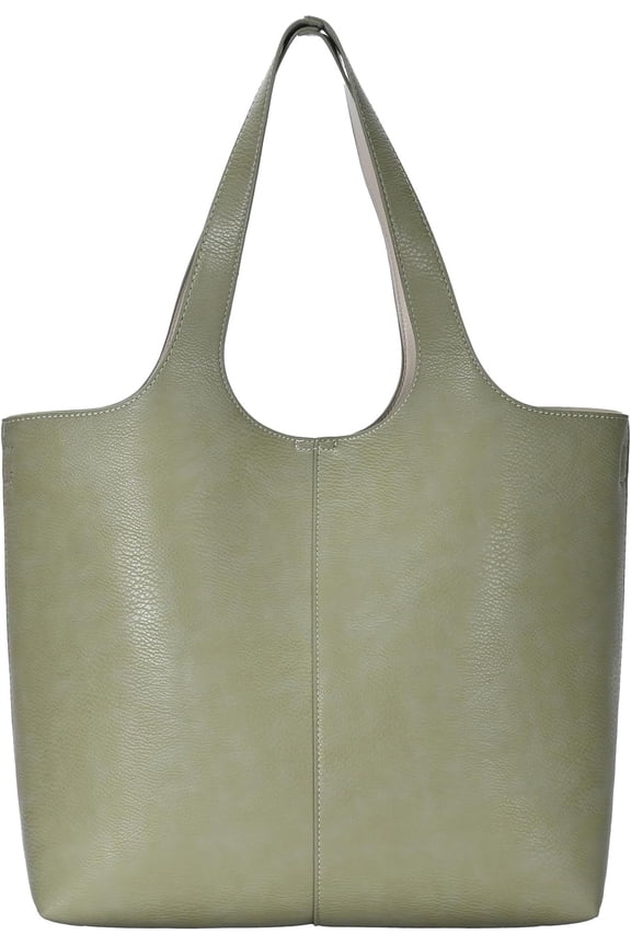 Madison West Elle Tote | Vegan Leather Tote Bags for Women with Double Handles and Scoop | 17.5" L x 6" W x 13" H