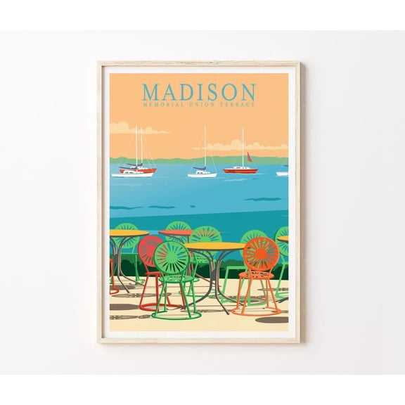 Madison Wisconsin City Travel Wall Art Home Decor