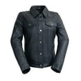 thumbnail image 1 of Madison Womens Fashion Leather Jacket Blue, 1 of 2