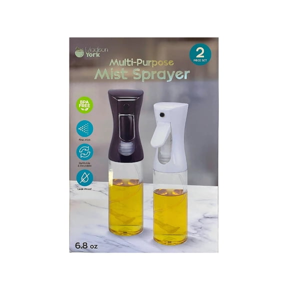 Madison York Multi-Purpose Mist Sprayer | 2-Piece Continuous Spray Bottle Set  6.8 oz