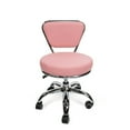 thumbnail image 1 of Madison and Park Dayton Short Stool Adjustable 13" to 15" Low Rolling Chair with Backrest, Pink - N/A, 1 of 5