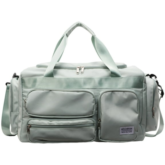 Madiva Travel Duffle Bags Weekender Bags with Shoe Compartment, Gym Duffle Bags for Women Men, Overnight Bags for Plane Sports Dance, Light Green