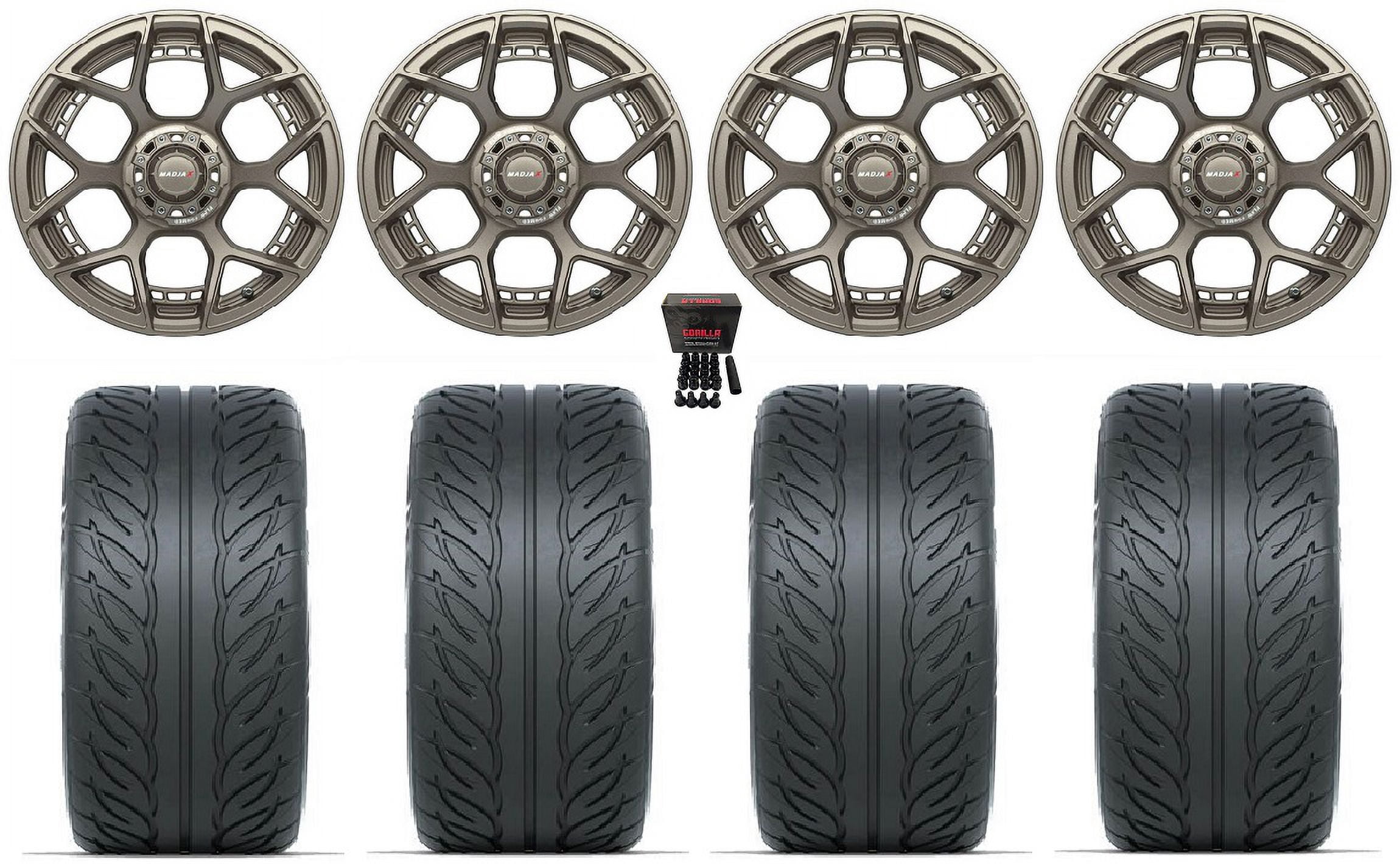 Madjax Evolution 15" Golf Wheels Br Fusion GTR 215x40-15 Tires E-Z-GO & Club Car