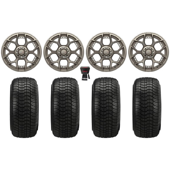 Madjax Evolution 15" Golf Wheels Bronze 205x35 Elite Tires Yamaha