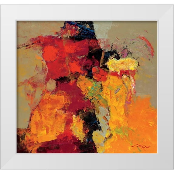 Madjid 12x12 White Modern Wood Framed Museum Art Print Titled - Coloring V